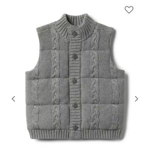 Janie And JACK Cable KNIT Puffer VEST SIZE 7/8